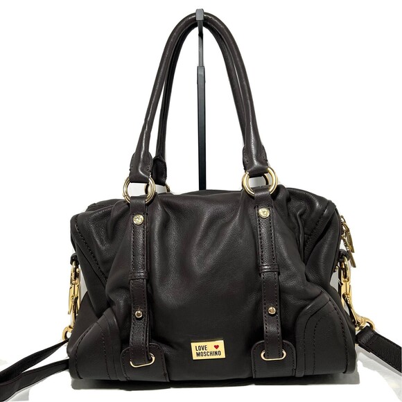 Love Moschino satchel handbag shoulder bag dark gray - Picture 1 of 12